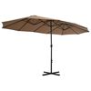 vidaXL Garden Parasol with Aluminium Pole 460x270 cm Taupe