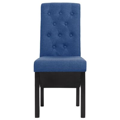 vidaXL Dining Chairs 2 pcs Blue Fabric