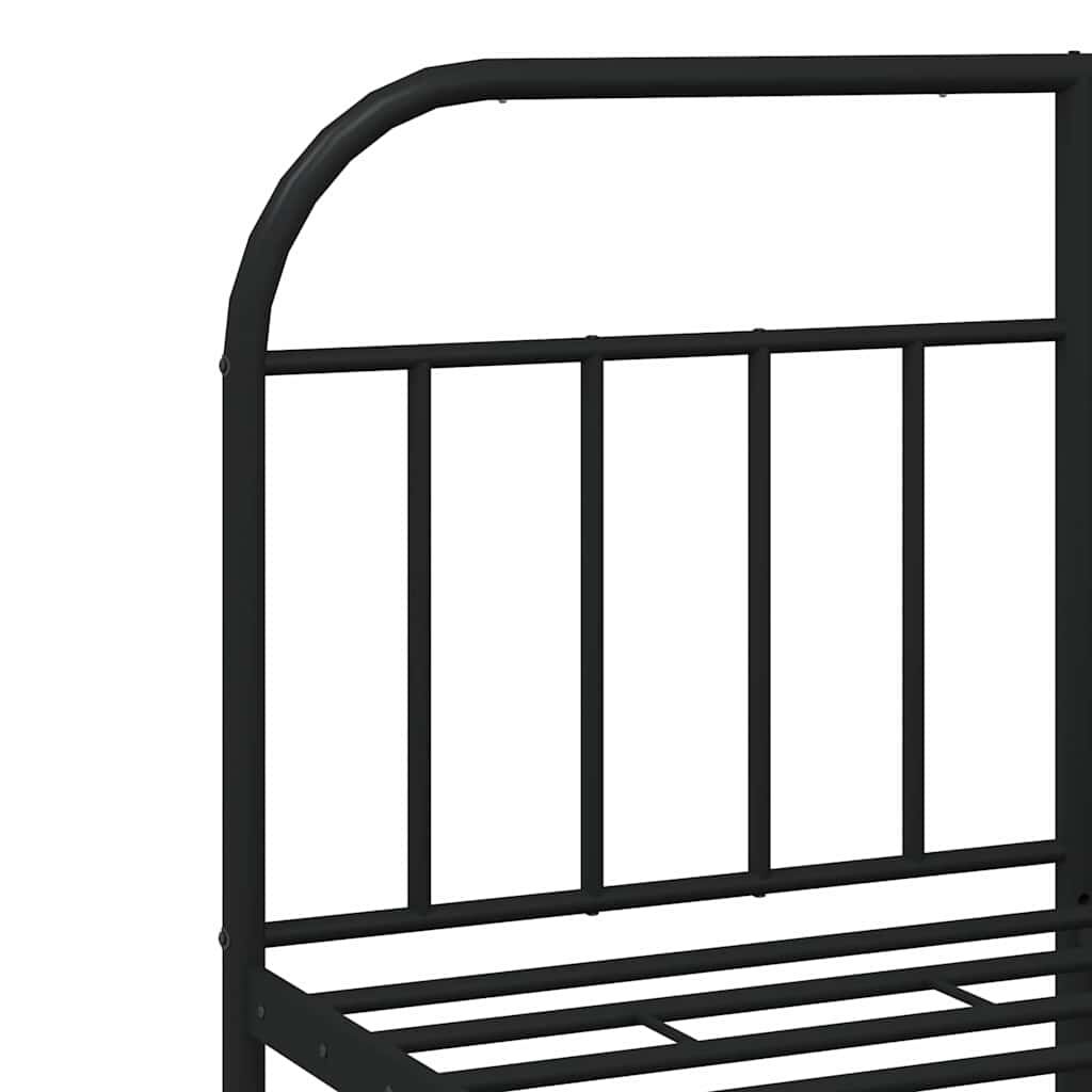 vidaXL Metal Bed Frame without Mattress with Footboard Black 135x190cm