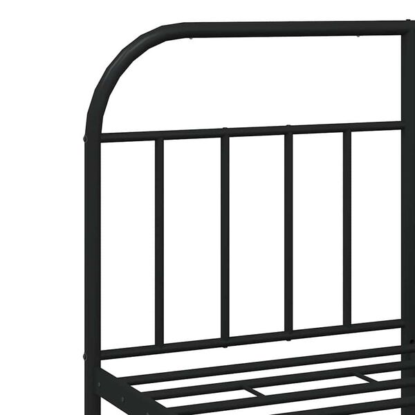 vidaXL Metal Bed Frame without Mattress with Footboard Black 135x190cm