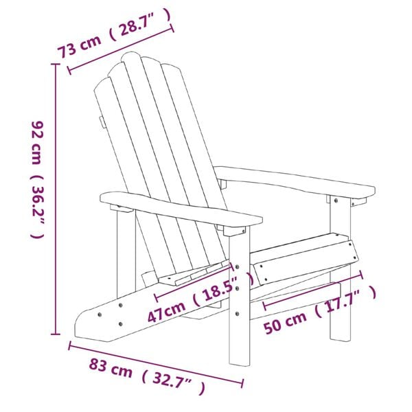 vidaXL Garden Adirondack Chairs with Table HDPE Anthracite