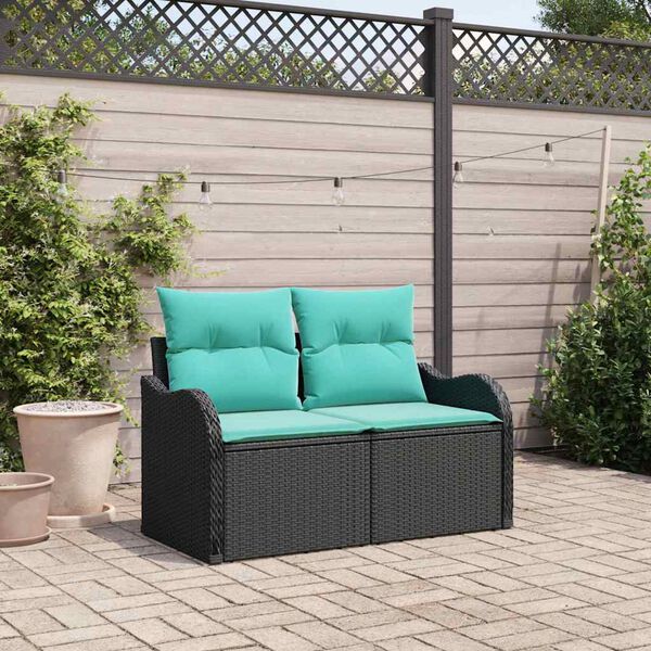 vidaXL Garden Sofa with Cushion 121 x 62 x 69 cm Poly Rattan