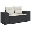 vidaXL 5 Piece Garden Sofa Set with Cushions Black Poly Rattan
