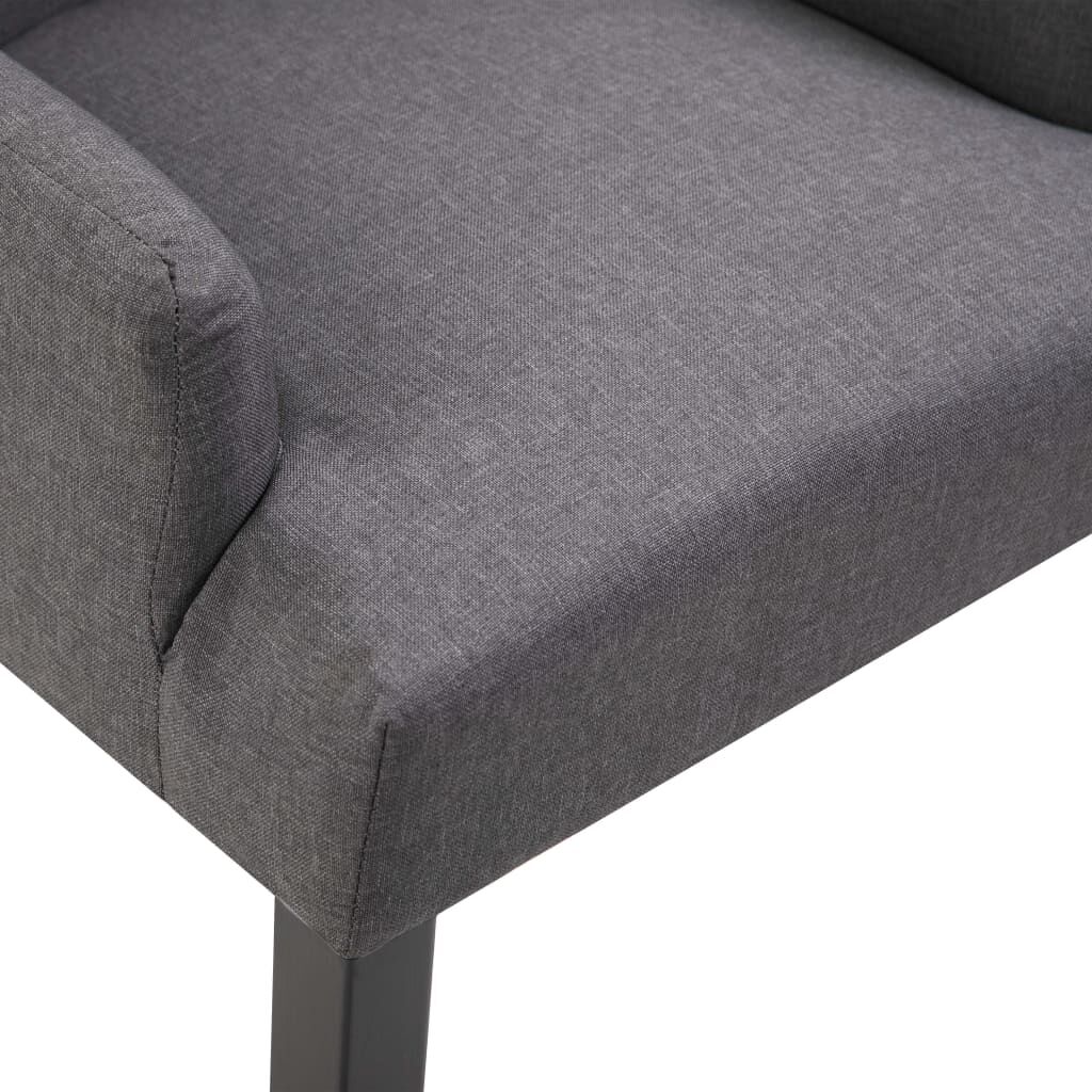 vidaXL Dining Chairs with Armrests 2 pcs Dark Grey Fabric