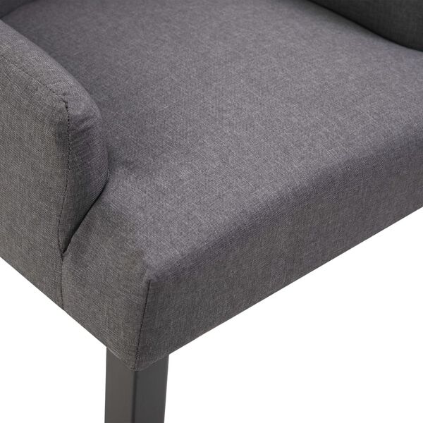 vidaXL Dining Chairs with Armrests 2 pcs Dark Grey Fabric