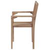 vidaXL Stackable Garden Chairs with Cushions 4 pcs Solid Teak Wood