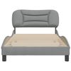 vidaXL Bed Frame without Mattress "Hvar" Light Grey 100x203 cm Fabric