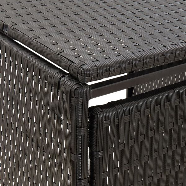 vidaXL Double Wheelie Bin Shed Black 140x80x117 cm Poly Rattan