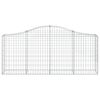 vidaXL Arched Gabion Baskets 2 pcs 200x30x80/100 cm Galvanised Iron