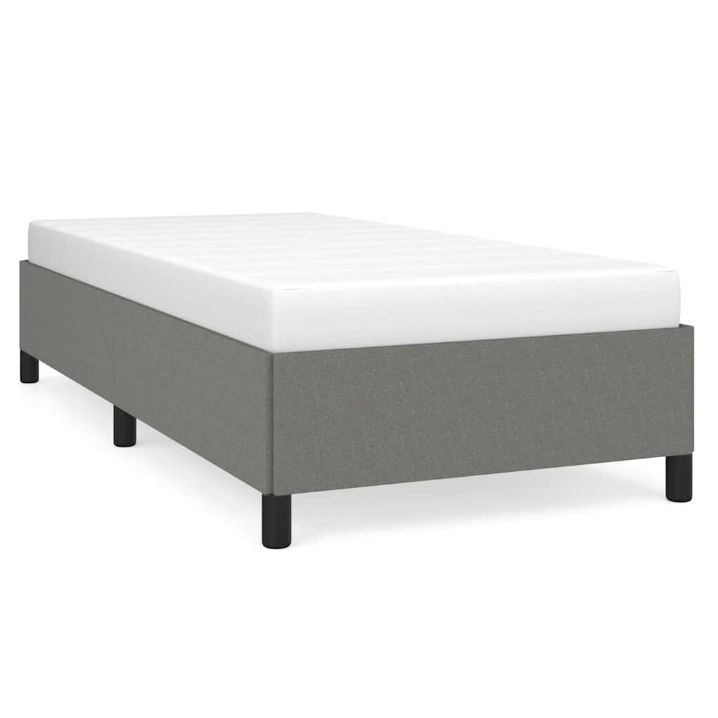 vidaXL Bed Frame without Mattress Dark Grey 100x190 cm Twin Fabric