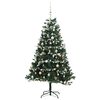 vidaXL Artificial Hinged Christmas Tree 150 LEDs & Ball Set 120 cm
