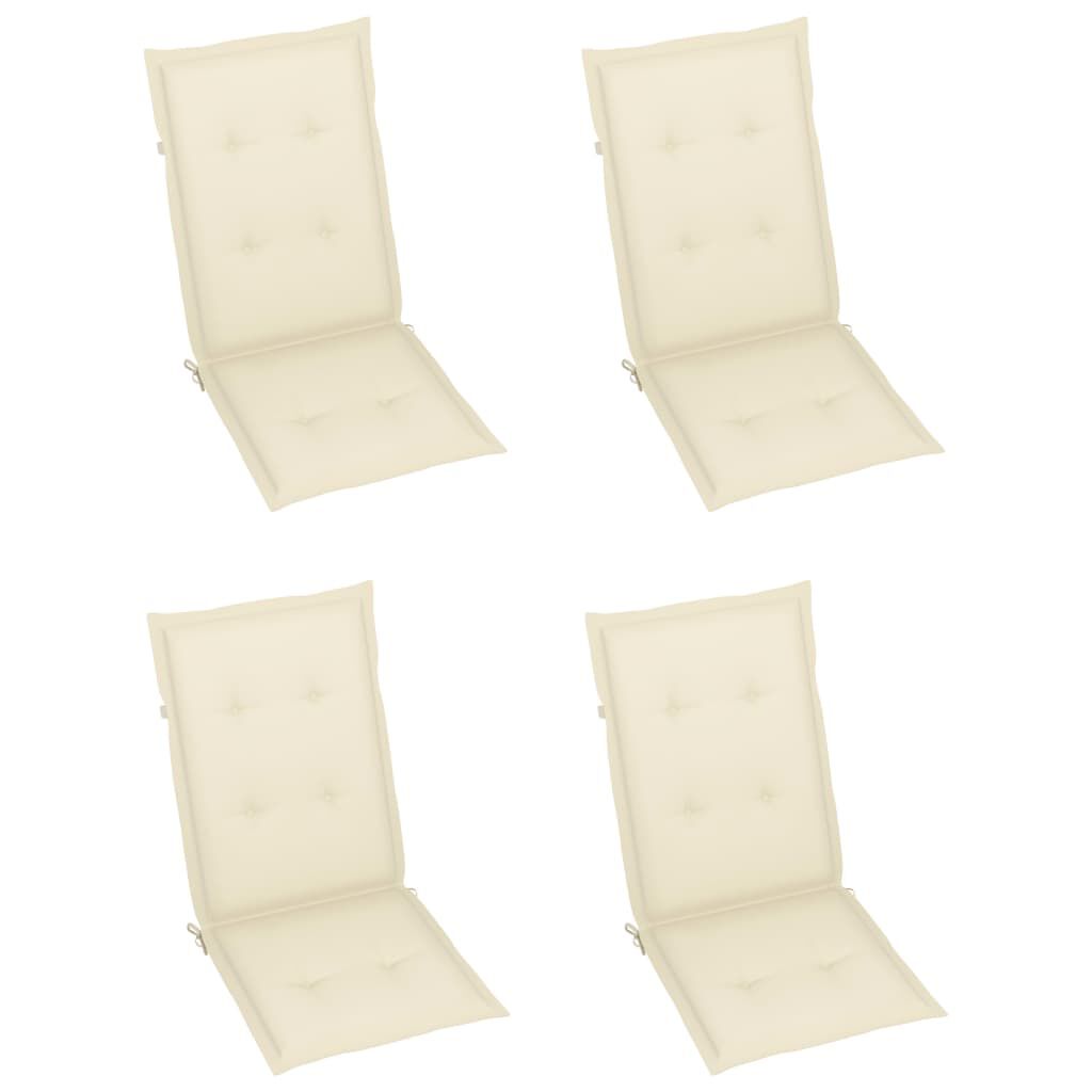 vidaXL Garden Reclining Chairs 4 pcs with Cushions Solid Acacia Wood