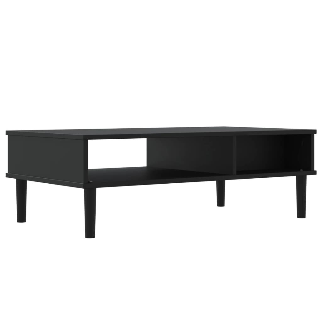 vidaXL Coffee Table SENJA Rattan Look Black 100x55x33 cm Solid Wood