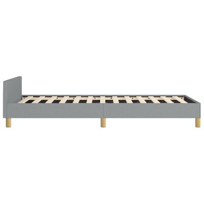 vidaXL Bed Frame without Mattress Light Grey Twin Fabric