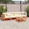 vidaXL 5 Piece Garden Sofa Set with Cushions Wax Brown Solid Wood Pine