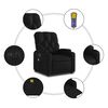 vidaXL Electric Stand up Massage Recliner Chair Black Faux Leather
