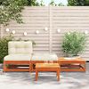 vidaXL Garden Sofa Armless with Cushions and Footstools
