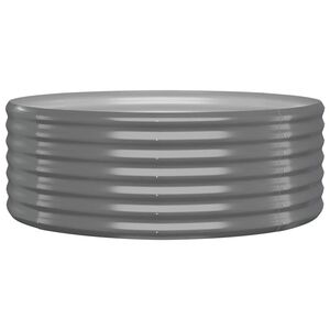 vidaXL Garden Raised Bed Galvanised Steel 100x100x36 cm Grey