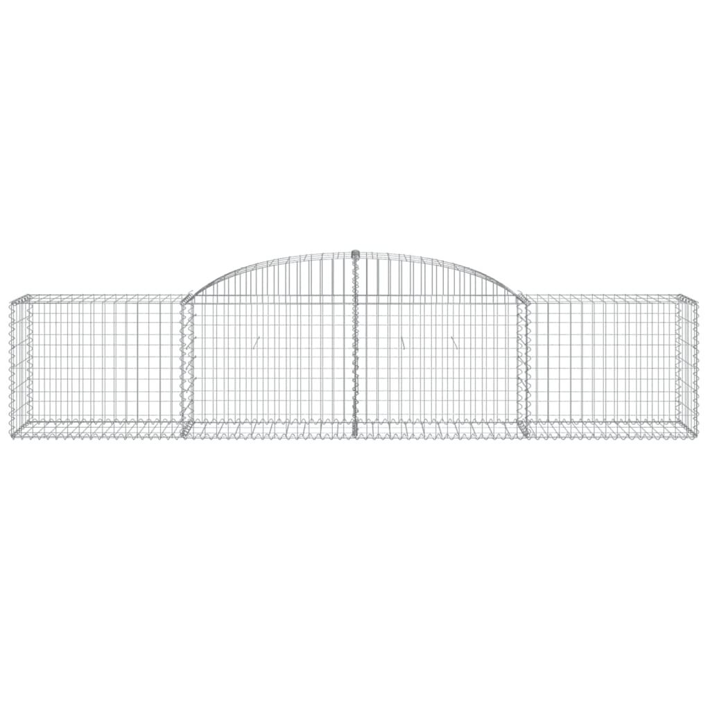 vidaXL Arched Gabion Baskets 3 pcs 300x50x60/80 cm Galvanised Iron