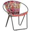 vidaXL Circle Chair Multicolours Chindi Fabric