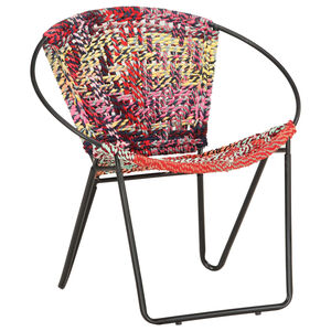 vidaXL Circle Chair Multicolours Chindi Fabric
