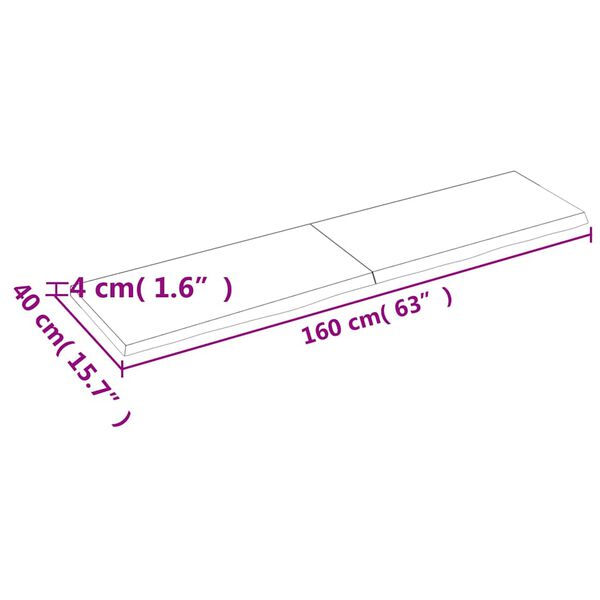 vidaXL Wall Shelf Light Brown 160x40x(2-4) cm Treated Solid Wood Oak