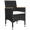 vidaXL 7 Piece Garden Dining Set Black