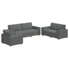 vidaXL Sofa 3 pcs Dark Grey Fabric