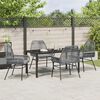 vidaXL Garden Dining Set with Cushion 5 pcs Grey Poly Rattan