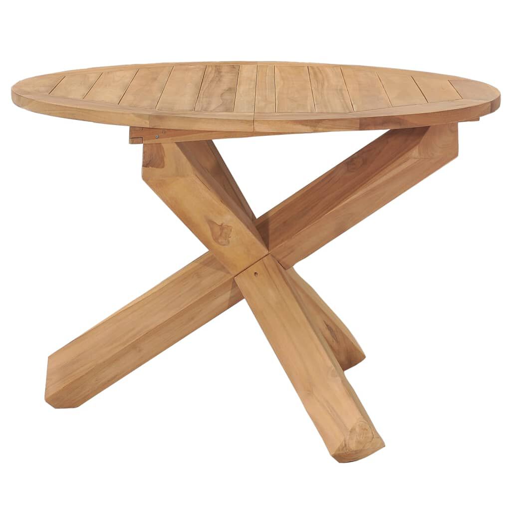 vidaXL Garden Dining Table Ø110x75 cm Solid Teak Wood