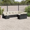 vidaXL 10 Piece Garden Sofa Set with Cushions Black Poly Rattan