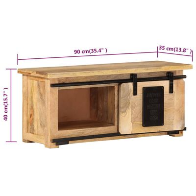 vidaXL TV Cabinet 90x35x40 cm Solid Mango Wood