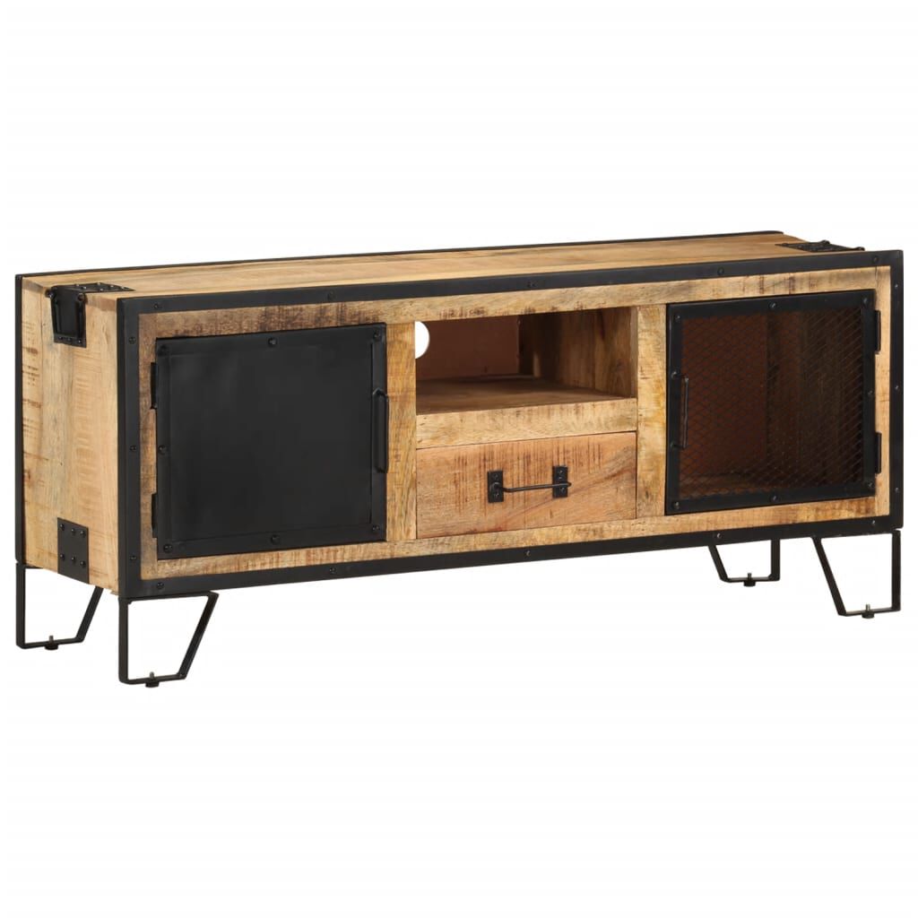 vidaXL TV Cabinet 110x31x46 cm Rough Mango Wood