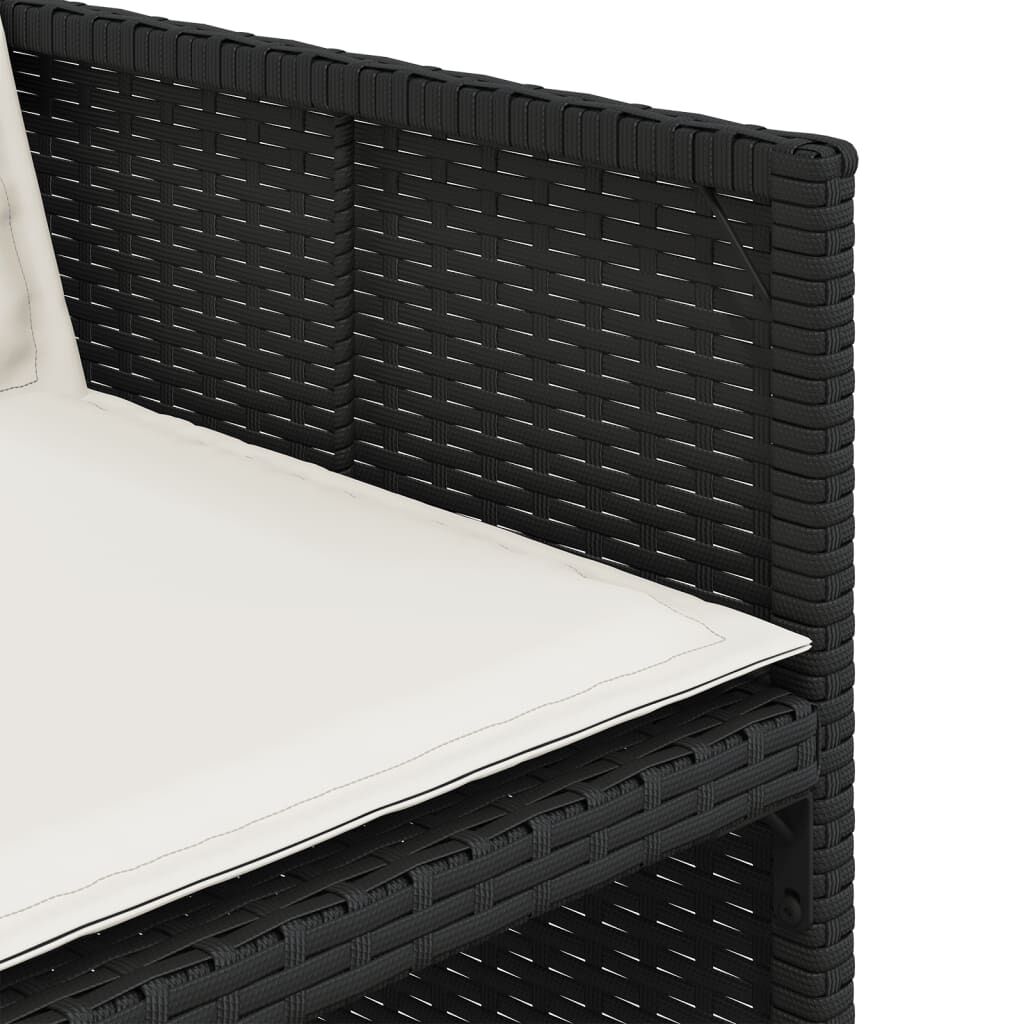 vidaXL 5 Piece Garden Dining Set with Cushions Black Poly Rattan