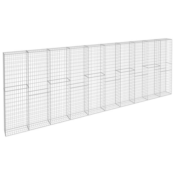 vidaXL Gabion Wall with Covers Galvanised Steel 600x30x200 cm