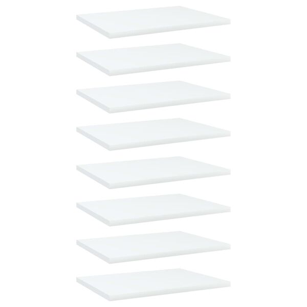 vidaXL Bookshelf Boards 8 pcs White 40x30x1.5 cm Engineered Wood