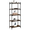 vidaXL Bookcase 5-Tier Smoked Oak 60x30x154 cm Engineered Wood
