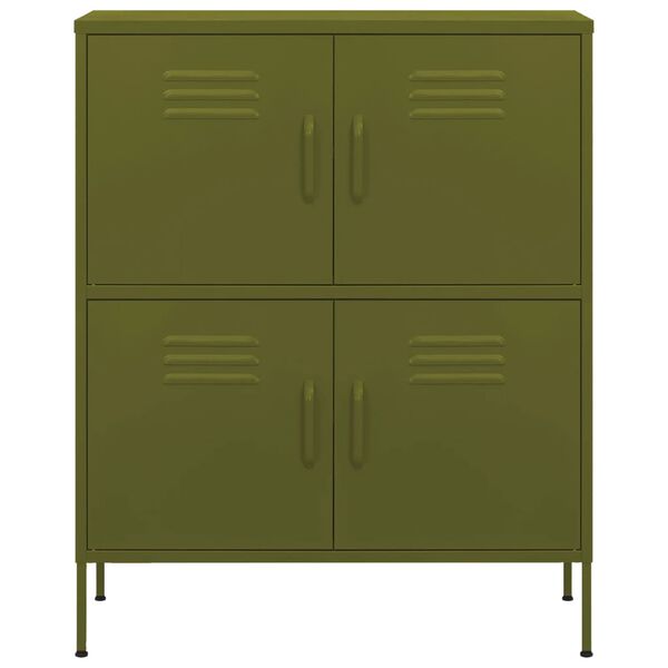 vidaXL Storage Cabinet Olive Green 80x35x101.5 cm Steel