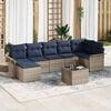 vidaXL Garden Sofa Set with Cushion 8 pcs Grey Poly rattan