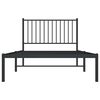 vidaXL Metal Bed Frame without Mattress with Headboard Black 100x200cm