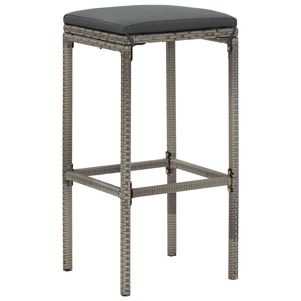 vidaXL 5 Piece Garden Bar Set Grey Solid Wood Acacia and Poly Rattan