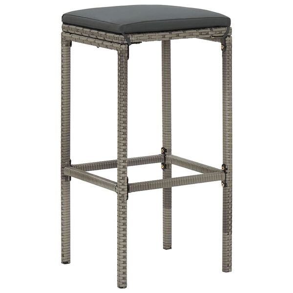 vidaXL 5 Piece Garden Bar Set Grey Solid Wood Acacia and Poly Rattan