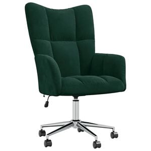 vidaXL Relaxing Chair Dark Green Velvet
