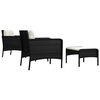 vidaXL 5 Piece Garden Lounge Set with Cushions Black Poly Rattan