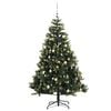 vidaXL Artificial Hinged Christmas Tree 150 LEDs & Ball Set 150 cm