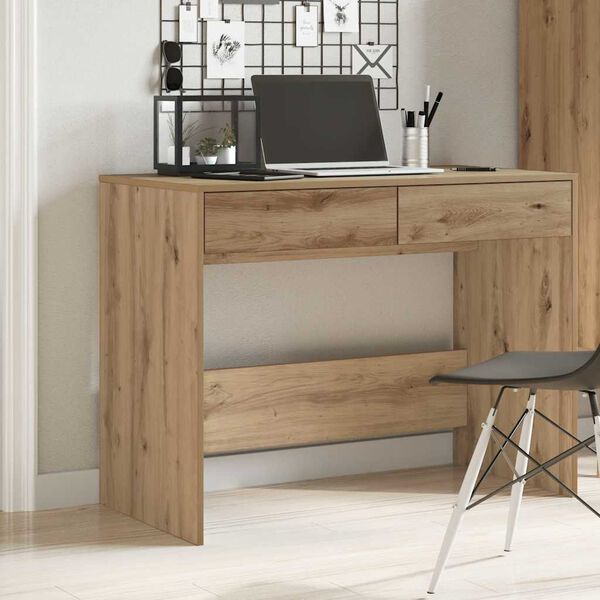 vidaXL Desk Artisan Oak 101x50x76.5 cm Engineered Wood