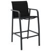 vidaXL Garden Bar Chairs 2 pcs Black Textilene