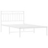 vidaXL Metal Bed Frame without Mattress with Headboard White 100x200cm