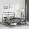 vidaXL Metal Bed Frame without Mattress with Footboard Black 150x200cm