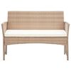 vidaXL 4 Piece Garden Lounge Set with Cushions Poly Rattan Beige